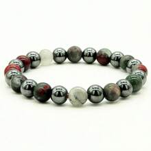 时尚串珠手链，金属色款弹性手镯，送给朋友、爱人、节日的完美礼物配饰，手工串珠首饰 - 彩色 - 查看 4