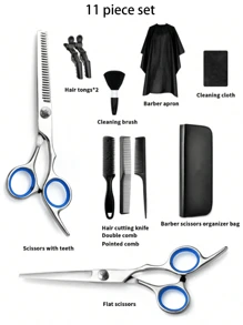 11 Pieces Professional Hair Clipper Set, Including Hair Clippers, Dilution Shears, Combs, Clips, Storage Bags, Cleaning Cloths, Shrouds, Leveling Scales, Salon And Home High-End Hair Clippers, Portable, 1/2/5/8 Piece Set Professional Hair Dyeing And Cutting Tool Kit,Hair Tools,Hair Products And Accessories For Barber Salon Beauty Travel Essentials,Back To School,Travel Holiday Essentials,Hair Accessories For Women