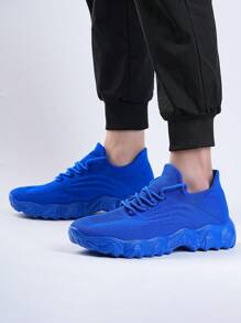 Giày thể thao đế dày thoải mái thông thường dành cho nam, giày thể thao chunky đa năng, bộ sưu tập xuân/hè 2025 mới, phù hợp cho thể dục, chạy bộ, thiết kế dành cho cả nam và nữ - Màu xanh lam - Xem 5