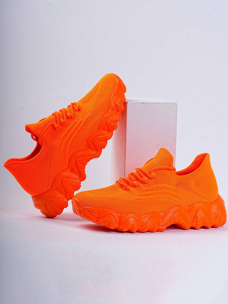 Men's Sneakers Chunky Sneakers, Casual Comfort Fitness Running Shoes, Spring/Summer 2025 New Arrival, Unisex - Orange - View 1