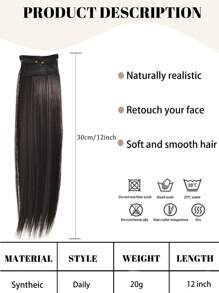 1片合成纤维接发片，短款加厚型，适合头发稀疏的女性日常使用。 - 彩色 - 查看 5