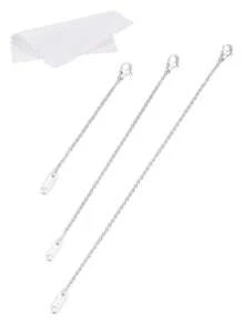 7PCS Stainless Steel 18K Gold Plated Extended Chain Rubbing Silver Cloth Set ( High Quality Stainless Steel + Vacuum Plated 18K Gold Exquisite Craft + Professional Size Rubbing Silver Cloth ) - Super Durable - No Fading - Hypoallergenic - Jewelry Shining Lasting, Suitable For DIY Jewelry Such As Necklace, Bracelet And Anchor Chain, Available In Gold And Silver Colors ( 2 /", 4/" And 6 /" ) - Smooth Hangtag Extension Chain - View 2