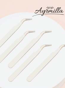 White Two Tweezers Set Simple Tweezer Head Fine Easy To Meet The Need Thickened Steel Hardness High Elasticity Durability Good With Protective Head Cover To Avoid Hand Injury Tight Fit Comfortable - White - View 10