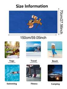 TOM AND JERRY. 1 pieza Toalla de playa con estampado de dibujos animados Tom y Jerry, suave y cómoda para el hogar, el baño, niños y adultos, natación