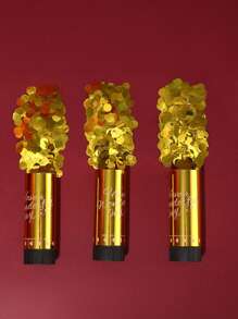 3 Stück 11cm Handdreh Party Popper, kleine Konfetti Popper, bunte Pailletten, geeignet für Geburtstag, Hochzeit, Babyparty, Reise, Abschluss, Einweihungsfeier, Partyfeier