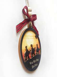 Décor suspendu en bois creux religieux avec un chameau, un coucher de soleil dans le désert et un homme sage, cadeau créatif, fournitures scolaires, rentrée scolaire