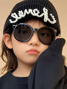 1 PC Boys Girls 4-8Y Acrylic Casual Clashing Color Spring Fashion Glasses For Holiday Outing, Costume Matching And Party Use