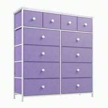 Raybee Furniture Elegant Fabric Dresser With 12 Drawers, Sturdy Metal Frame And Wooden Top For Bedroom Closet Living Room Entryway Hallway Present  Cabinets
