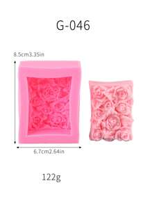 1 pieza Molde de silicona con forma de flor de rosa para hacer velas, molde de decoración artesanal para jabón, piedra, resina epoxi