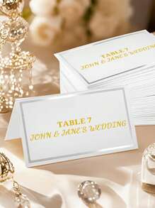 30/50 件定制桌号个性化婚礼座位卡，优雅的餐桌装饰，适用于接待公司活动，可重复使用的卡片纸座位卡夹，批量订单带有文字设计 - 彩色 - 查看 10