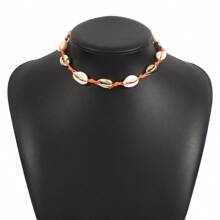 1pc Handmade Bohemian Metal Shell Necklace, Suitable For Women To Wear During Summer Beach Vacation - Shell - View 16