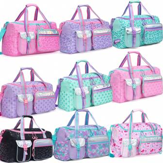 1pc Kids Duffle Bag Girls Travel Bag For Girls Sports Bag For Girls Overnight Bag Sleepover Bags For Girls Dance Bag For Girls Weekender Bag Gym Bag With Shoe Compartment