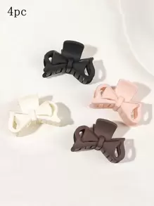 4/5/6/8pcs Minimalist Small Size Hair Claws With Bow Design Claw Clips Hair Clips Hair Jaw Clip Hair Clamps Hair Clutch Hair Catcher Clip Fall Winter Hair Accessories For Women For Vacation Outfits Woman - Multicolor - View 5