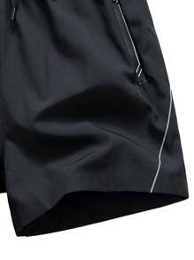 2pcs Men's Essential Lightweight 3/4 Shorts, Athletic Sports Running Casual Wear - Black - View 6