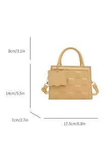 1pc Vintage Cookie Pattern Embossed Handbag, Suitable For Girls, Fully Matching Casual Shoulder Strap Or Crossbody Bag, Suitable For Daily Use, Free Cookie Charm Included