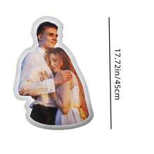 个性化照片情侣枕头，情人节枕头，定制情侣枕头，周年纪念礼物，3D丑陋枕头，情侣形状枕头礼物 - 彩色 - 查看 12