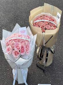 10/20 张，鲜花包装纸，花束包装纸，银边包装纸，鲜花包装纸，金边韩式包装纸，用于 DIY 工艺礼品包装装饰花卉用品，22.4 X 22.4 英寸，包装纸，薄纸，花束用品，圣诞节情人节 - 多色 - 查看 7