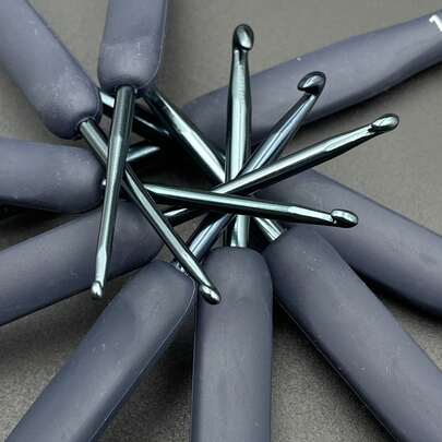 9 件装海军蓝 TPR 软柄钩针套装适用于钩针编织和 DIY 手工制作