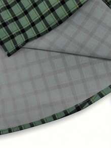 Men's Checkered Design Button-Up Dress Shirt, Long Sleeve, Formal Work Wear, Essential Gift, For Fall - Mint Green - View 4