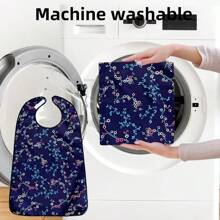 1pc Adult Bib For Women, Meal Protection Cover, Washable And Wipe Clean, Snap Button Style Adult Feeding Apron, Protective Clothing Cover