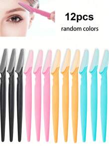 12pcs Stainless Steel Eyebrow Razors - Unscented Multi-Purpose Body Hair Removal Tool, Sharp Blades, Easy Grooming, No Accessories Included - Multicolor - View 6