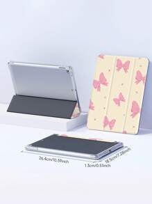 1 szt. Modne etui na tablet z różowym wzorem kokardy, kompatybilne z iPadem 10,2", iPadem Pro 11" 2021/2020/10. generacji, iPadem Mini 4/5/6, Galaxy Tab A8 10,5" 2022, MatePad 10,4"/Tab, z miejscem na ołówek, odporne na wstrząsy i funkcją podstawki. Mega świąteczne! Święto Dziękczynienia..Boże Narodzenie.Nowy Rok, limitowane