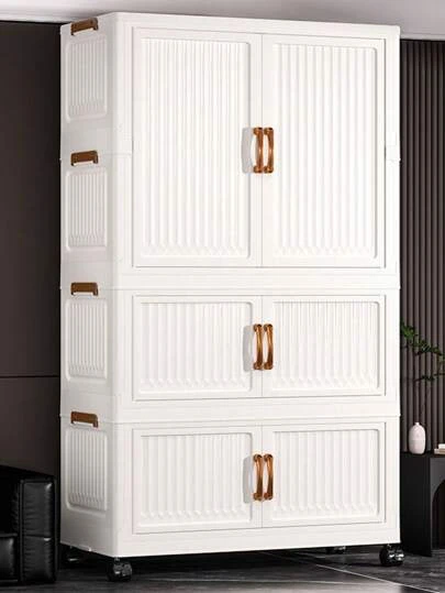 5/4/3/2/1 Layer No-Assembly Storage Cabinet, Children's Wardrobe, Bedroom Collapsible Simple Clothing Cabinet For Rental Home, Baby Organizer