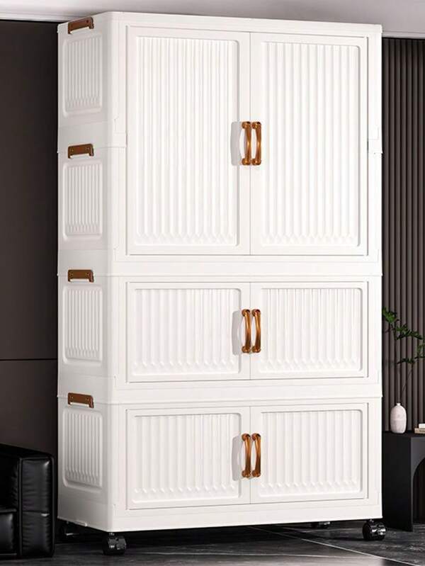 5/4/3/2/1 Layer No-Assembly Storage Cabinet, Children's Wardrobe, Bedroom Collapsible Simple Clothing Cabinet For Rental Home, Baby Organizer