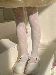 1 Pair Of Bowknot Mesh Stockings For Kids