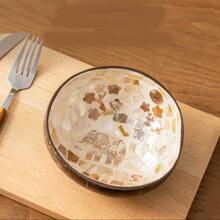 1 pieza Cuenco de cáscara de coco, recipiente decorativo para dulces, ensaladas - Cuenco natural de cáscara de coco, contenedor para dulces, frutos secos, útiles escolares, de vuelta a clases - Marrón - Ver 13