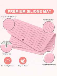 1/2pcs High-Temperature Silicone Mat Set, Portable Travel Hot Tool Organizer Mat Fits Curling Iron/Straightener/Styler, Foldable Heat-Resistant Protective Pad, Salon-Grade Safe Heat Insulation Accessory