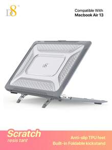 D8 1pc PC& TPU Macbook Case Compatible With MacBook Air - Light Grey - View 7