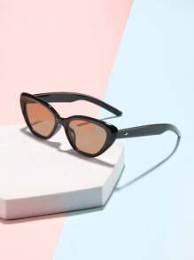 1/2 Pcs Boys Girls 4-8Y Acrylic Casual Small Frame Cat's Eye Spring Fashion Black Eyeglasses For Holiday Outings, Outfit Matching And Holiday Gifts