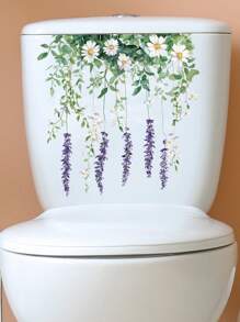 Plant Leaves Flowers Toilet Seat Lid Stickers Self-Adhesive Bathroom Wall Stickers Green Leaf Floral Toilet Lid Decals DIY Removable Waterproof Toilet Sticker For Bathroom Cistern Decor Green Gifts Birthday Graduation Room Decor Home Decor Wall Decor Bathroom Decor Bedroom Decor Room Decoration Stuff Living Room Decor House Decor Home Decor Living Room Wall Art Wall Paper Personalised Stickers