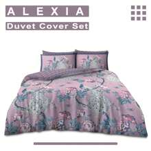 VELVETIO Alexia Printed Duvet Cover Set Peacock Floral Pattern Reversible Bedding With Matching Pillow Case - Pink - View 4