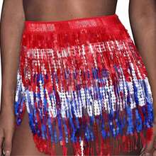 Women's Belly Dance Waist Chain Sequined Tassel Skirt Hip Scarf Dance Hip Belt Latin Dance Hula Dance Hip Scarf - Multicolor - View 21