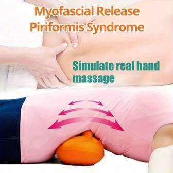 椭圆形肌肉背部疼痛缓解拉伸工具 - 14 点触发点按摩滚轮，用于缓解臀部、骶髂关节、骨盆和腰椎的肌肉。