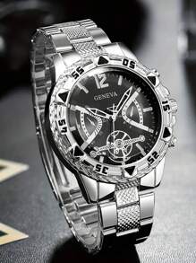 6pcs/Set Stylish Quartz Watches For Men - Perfect For Halloween, Christmas, Thanksgiving, Valentine's Day - Ideal Gift For Boyfriend Or Family