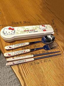 Sanrio Hello Kitty & Freunde 3-Fach Bento Box Set mit Trinkbecher - Süß Cartoon Kunststoff Kinder Lunchbox, perfekte Geschenkwahl für die