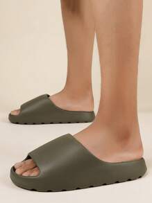 SEIGURHRY Men's Home Slippers, Indoor Slippers, Water Shoes, Bathroom Slippers, Bedroom Slippers, Flat Slippers, Lightweight, Couples, Thick Sole Slippers - Khaki - View 4