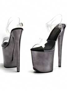 WUXIN H&P 8 In Pole Dance High Heel Clear For Women, 8 In Pole Dance Shoes Platform, Exotic Clear Pole Dancer Heels Shoes Platform Stiletto 6 7 In - 黑色 - 查看 5
