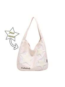 Personalized Customized Tote Bag, Star Pattern Single Room Armpit Bag, Portable Casual Storage Tote Bag, Fashionable Nylon Shoulder Bag, Lightweight Travel Tote Bag, Bridesmaid Bridal Party Girl Travel Gift, Suitable For Daily Use - A - View 9