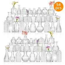 Tomnk 12/18/30/45/54pcs Glass Bud Vase Set, Small Vases For Flowers, Clear Bud Vases For Centerpieces Small Flower Vases In Bulk For Rustic Wedding Decorations Vintage Look Home Table Decor, Spring Home Decor - Multicolor - View 9