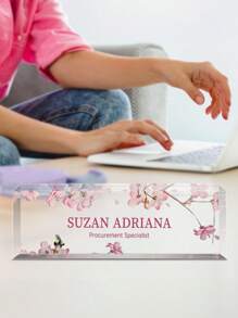 Custom Acrylic Desk Nameplate, Personalized Office Supplies, Ideal Gift For Colleagues, Boss, Nurses, Social Workers, Multipurpose Desk Accessory, Women's Office Table Decor, PMMA Material Back To School
