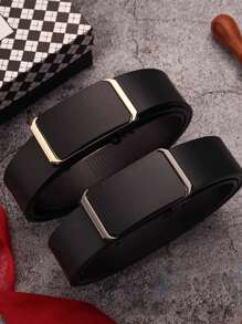 1 pieza Cinturón para hombre con hebilla automática, estilo versátil para negocios y casual, adecuado para adolescentes, uso casual, al aire libre, actividades, viajes, graduación, cumpleaños, uso diario