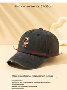 1pc Children's Sun Protection Adjustable Vintage Baseball Cap With Cartoon Bear Print For Daily Wear,Gift - Multicolor - View 5