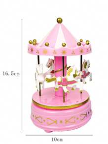 1 pièce Boîte à musique luxueuse de carrousel 4 chevaux tournant rotation Jouets de carrousel rotatif romantique de luxe Boîte à musique artisanale Cadeaux