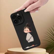 Anime1pc Nieuwe Angry Girl TPU Telefoonhoesje Compatibel Met Iphone 15/14/13/12/11/X/XS/XR/8/7 Serie, Anti-Drop, Schattig, Creatief Ontwerp
