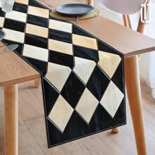 1PC Geometric Pattern Table Wheel - Abstract Design, Bohemian Style, Suitable For Kitchen, Dining Room, Outdoor Garden, Party Table Decoration - stay-04 - View 3