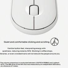 Logitech Ratón Bluetooth inalámbrico con forma de guijarro de unicolor, adecuado para oficina, Mac, iPad, portátil, computadora de escritorio (Blanco) - Blanco - Ver 5